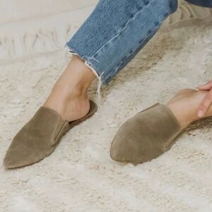 Jenni Kayne Olive Suede Mules Size 39
